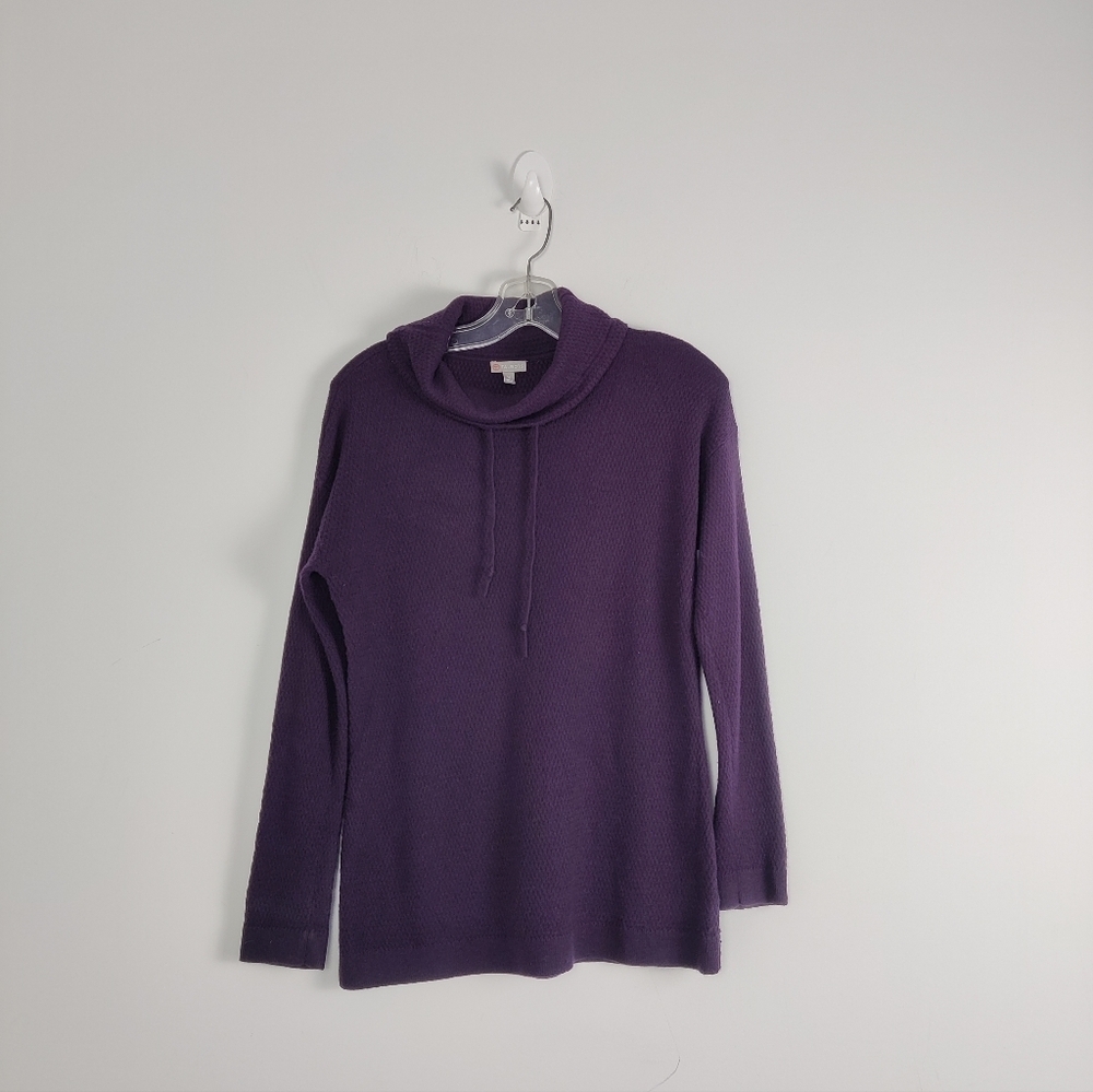 Women's Talbots Purple Hooded Sweater, Size Medium